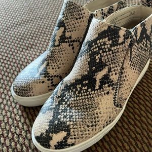 Snake skin ankle booties